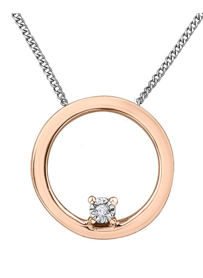 10k rose diamond pendant 1x0.01ct chain included