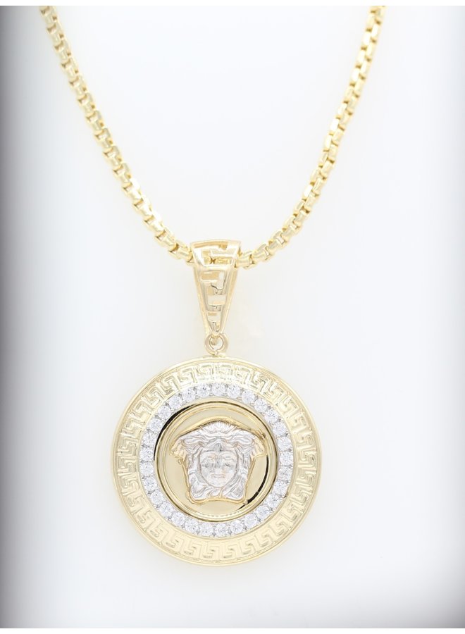 10k versace zircon pendant 28mm