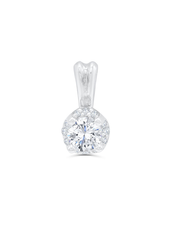 14k white diamond pendant 1x0.20ct & 4=0.02ct I GH