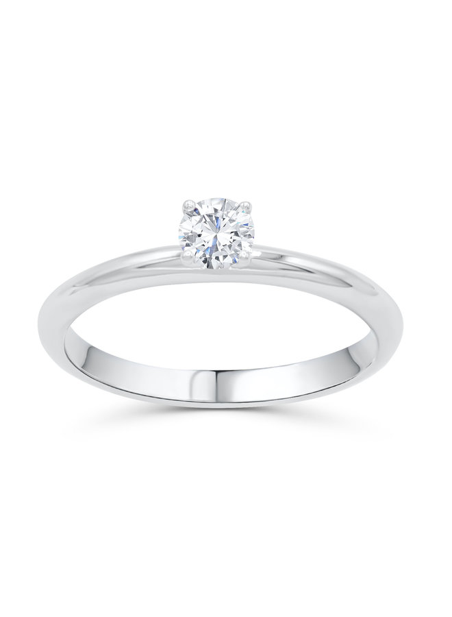 14k white lab diamond ring 0.25ct VS2 color F