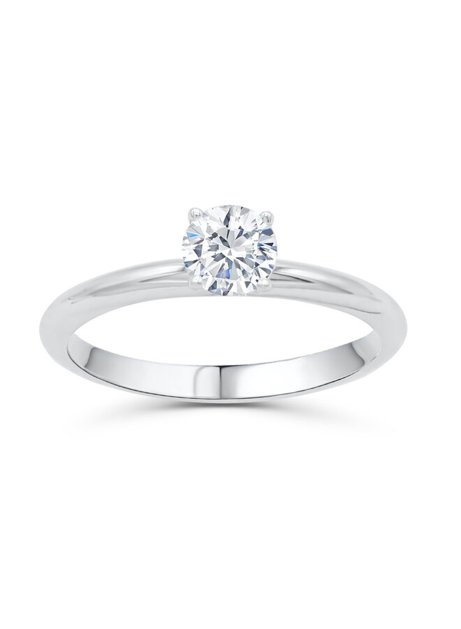 14k white lab diamond ring 0.50ct VS2 color F