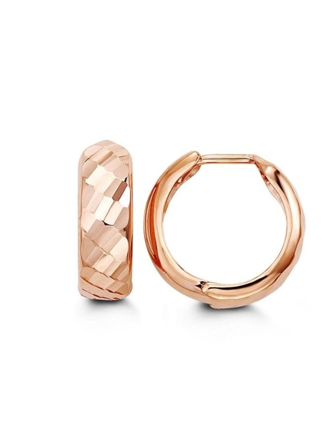 Boucles d'oreilles perceuse disque + barre métal rose gold x2 - Un