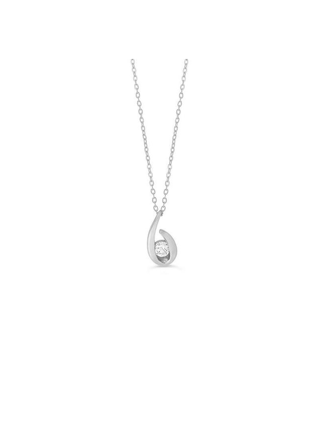 10k white diamond pendant 0.07ct 18'' cable chain included