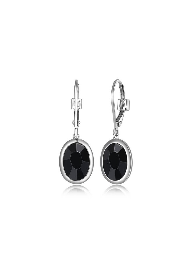 .925 ELLE Mirage synthetic hematite earring