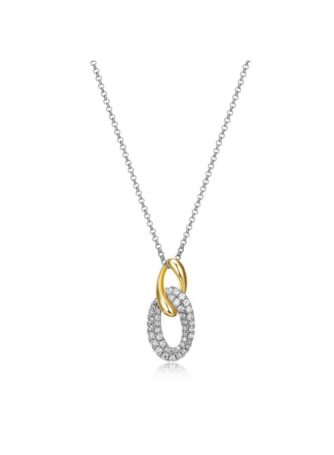 Pendant .925 ELLE Ebullience 2 tones cubic chain included 18''+2'' extension