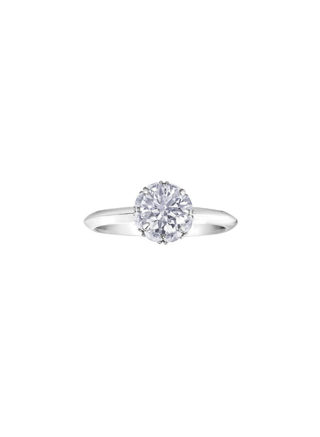 Bague 14k diamant de laboratoire 1x1,22ct SI2 couleur D 8=0.64ct SI1