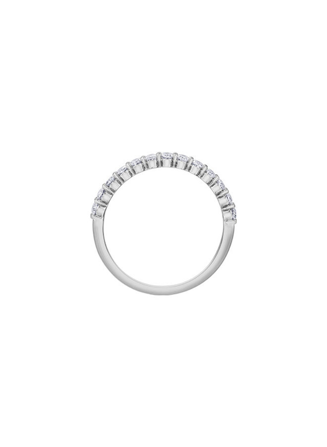 Semi-eternity ring 14k Canadian oval diamond 0.54ct VS1 color F