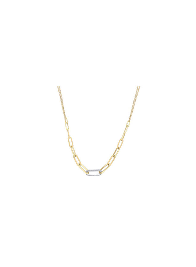 Collier 10k jaune diamant 70=0.56ct 44=0.26ct I couleur GH