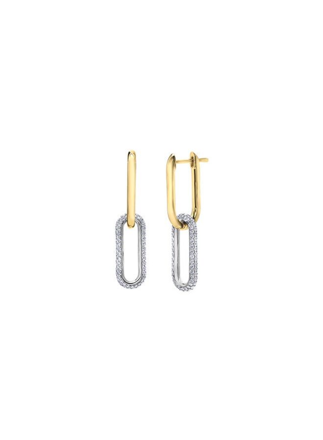 Boucle d'oreille anneau 2 tons diamant  140=1.12ct 88=0.53ct I couleur GH