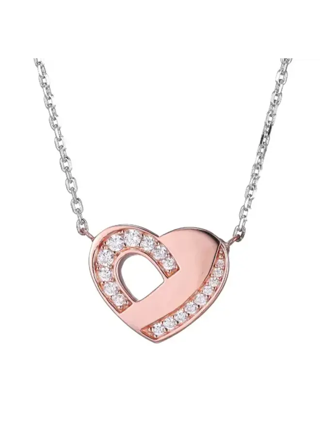 Elle 925 rose gold heart pendant chain included