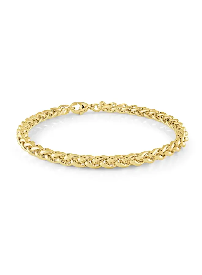 Bracelet acier gold maille Wheat 5mm 8''