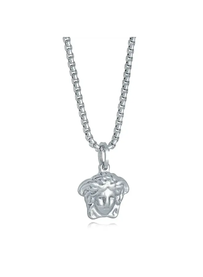 Pendentif tête versace acier chaîne incluse