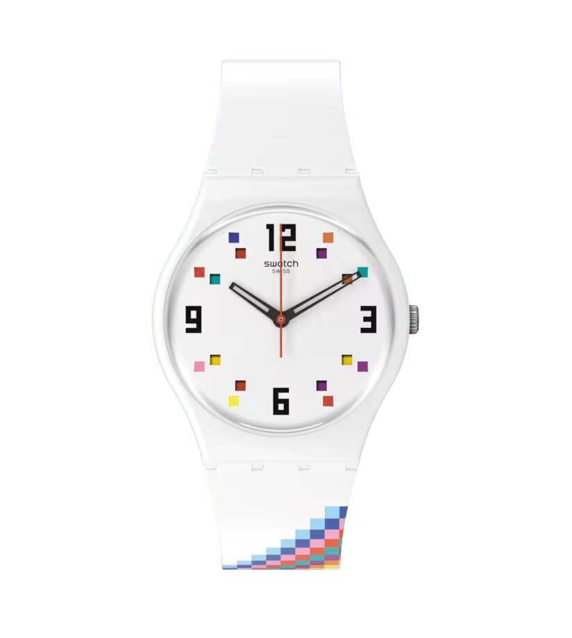 Swatch blanche silicone indicateurs de couleur Bijouterie Luxedor