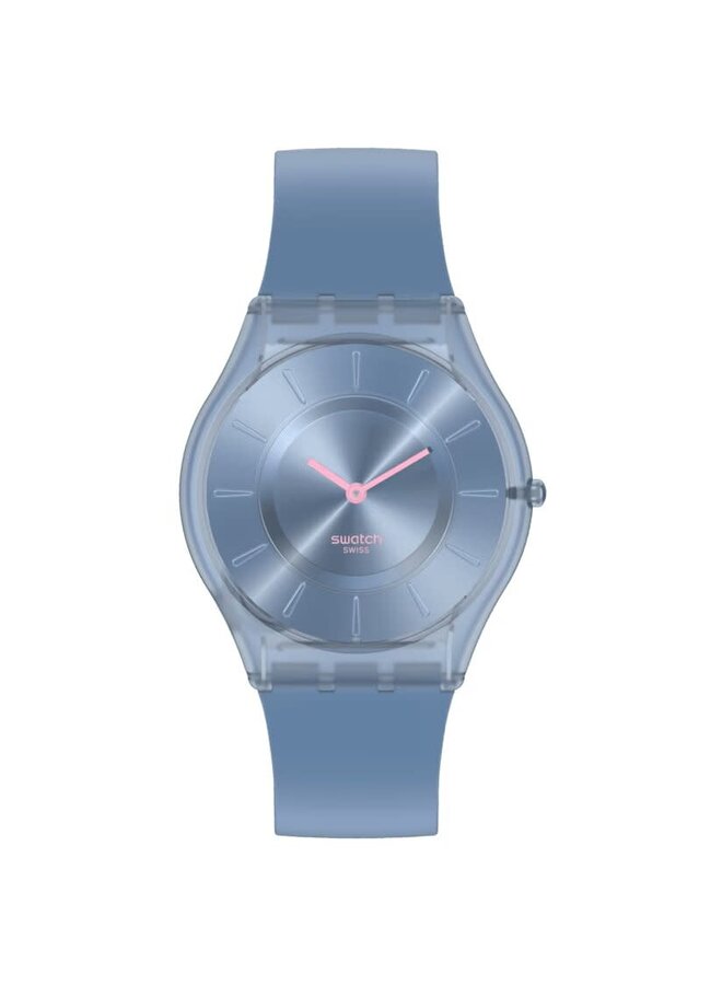 Swatch blue silicone with pink indicators