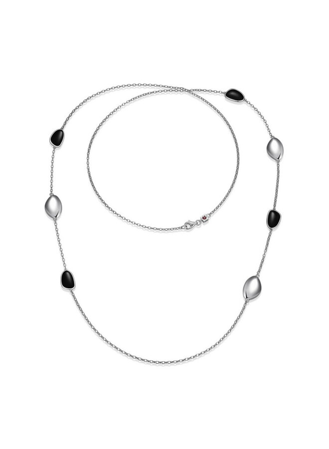 925 black agathe necklace 36''