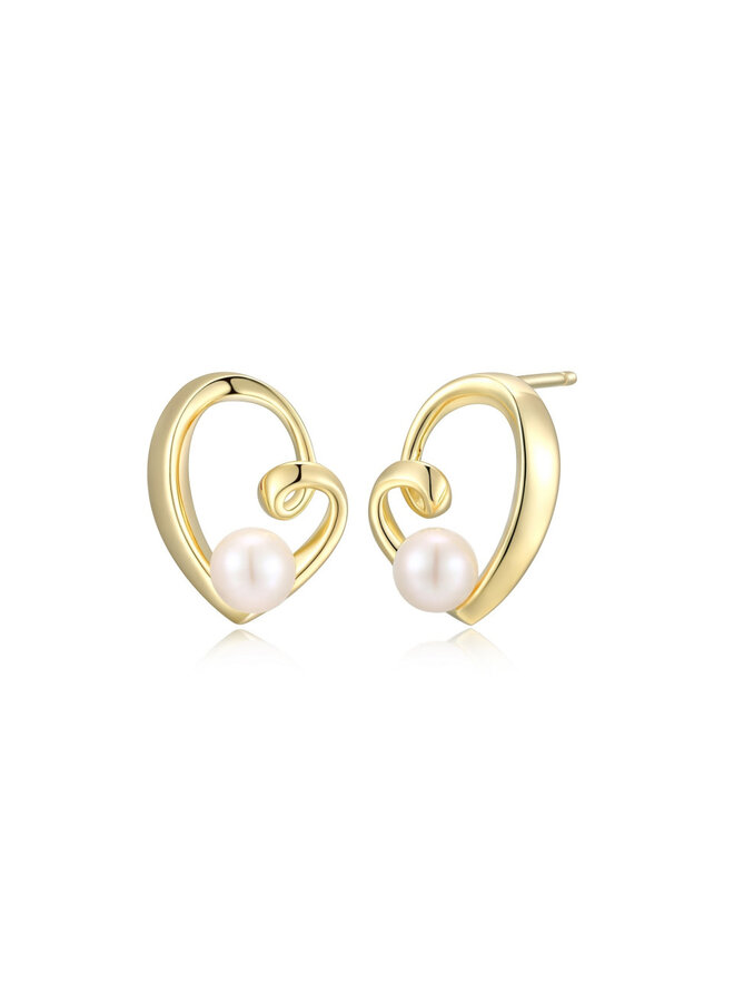 925 silver gold pearl earring