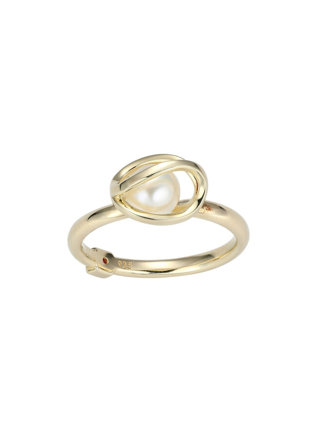 Elle silver 925 gold pearl ring