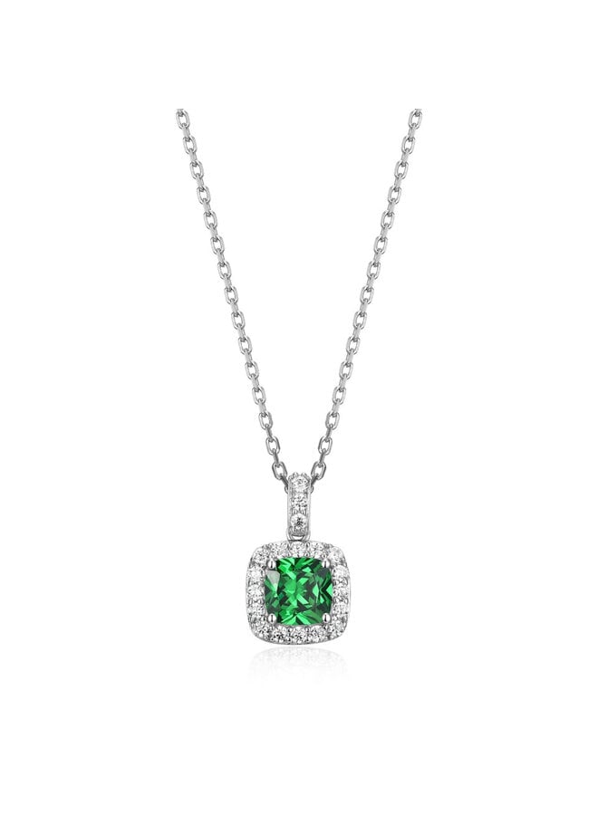 925 silver necklace Elle green stone zircons