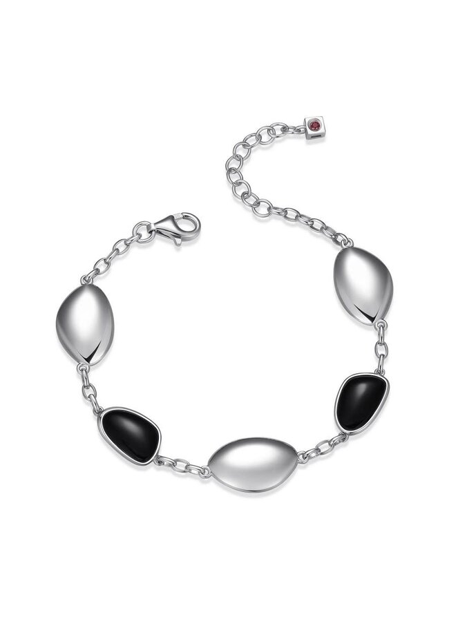 Elle silver 925 black agate bracelet