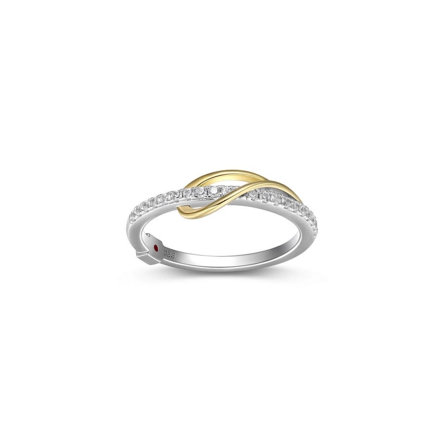 Elle 925 silver two-tone zircon ring -