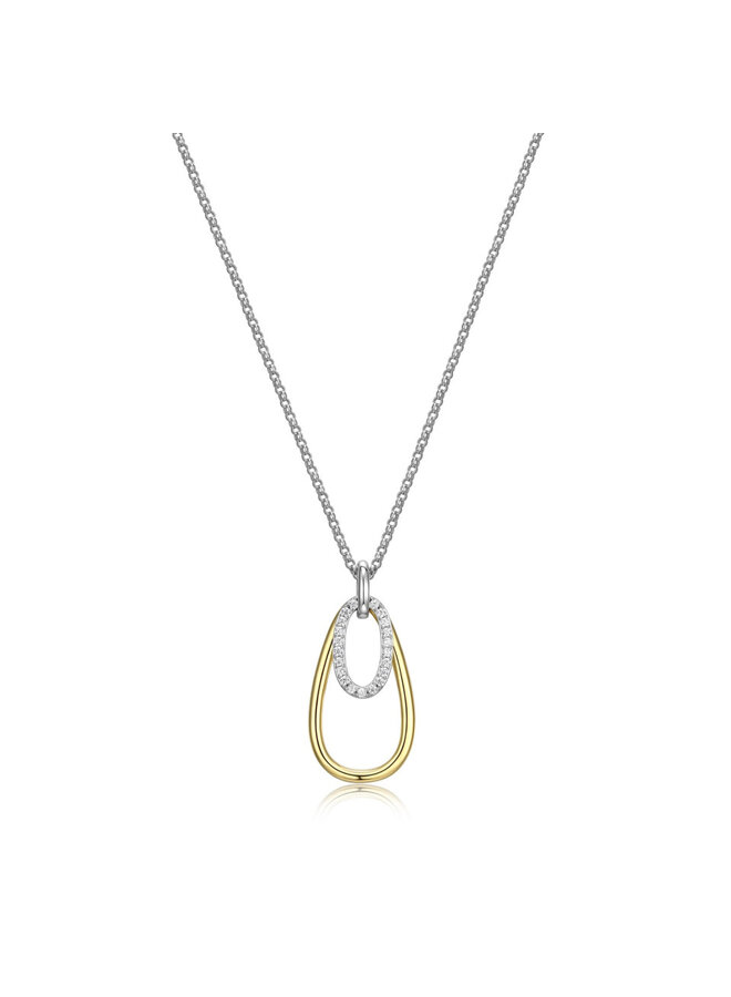 Elle silver 925 two tone zircon necklace