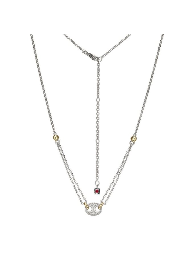 Collier Elle argent 925 2 tons zircons