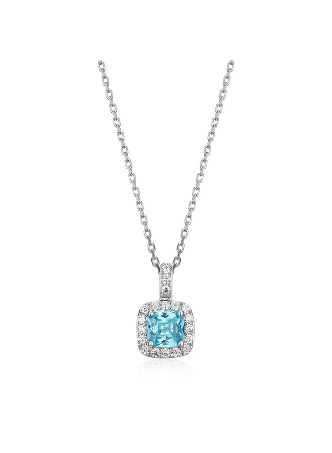 Elle 925 silver necklace with blue stone and zircons