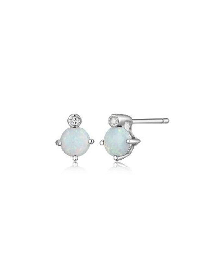 Boucle d'oreille fixe opale Elle .925