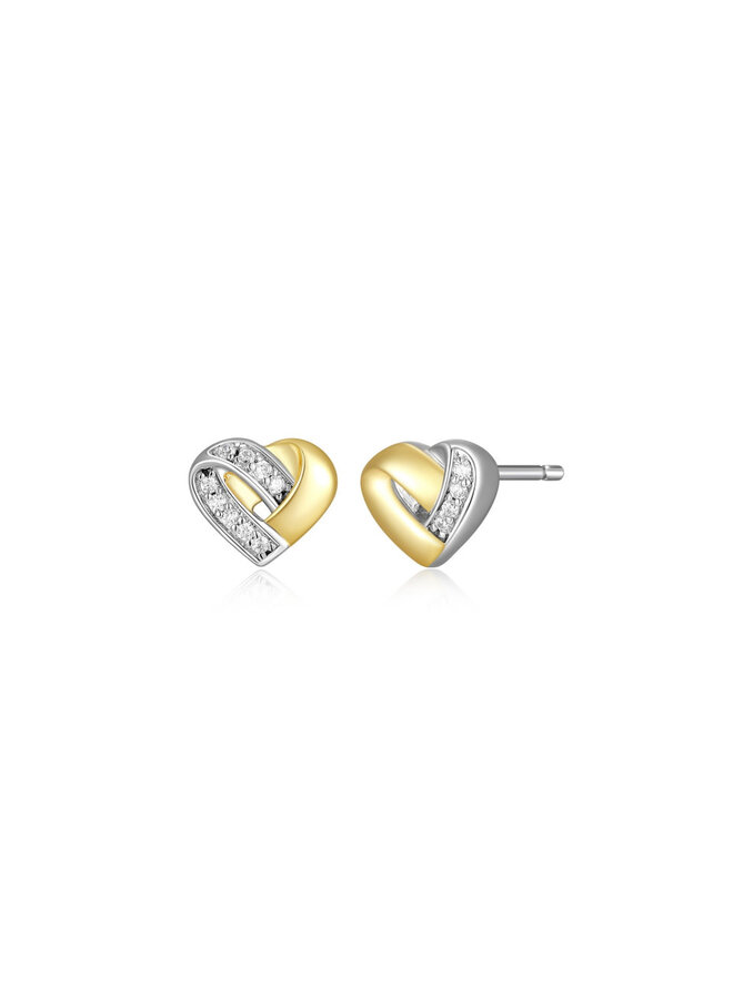 .925 zircon heart earring