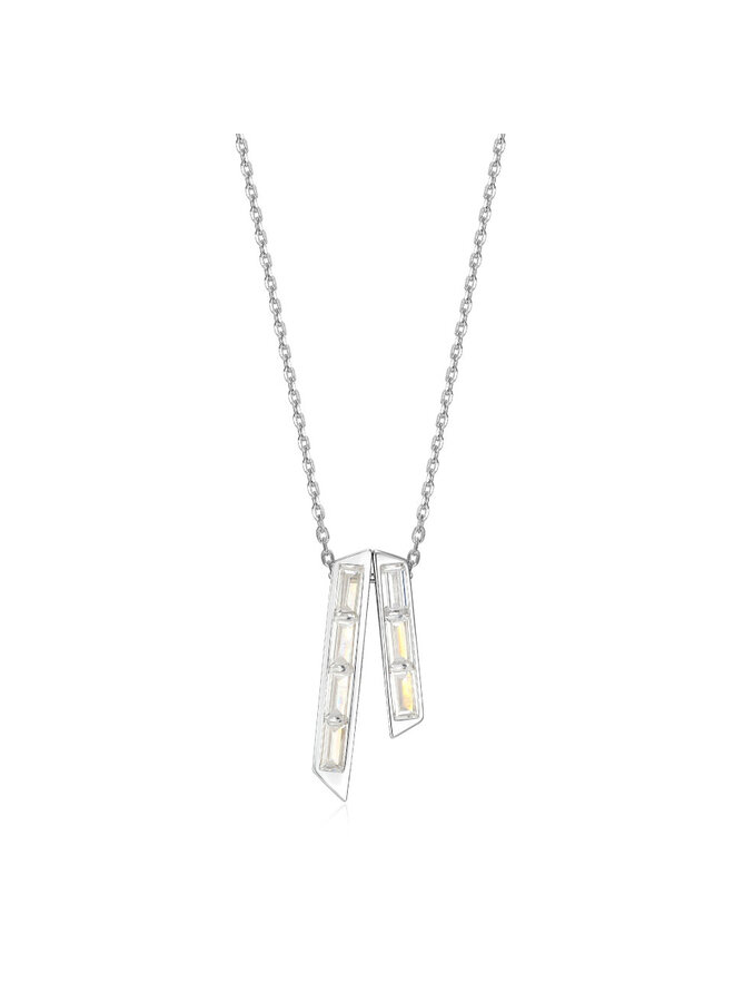 Pendentif Elle 925 Baguette cubique 5x3 chaîne incluse