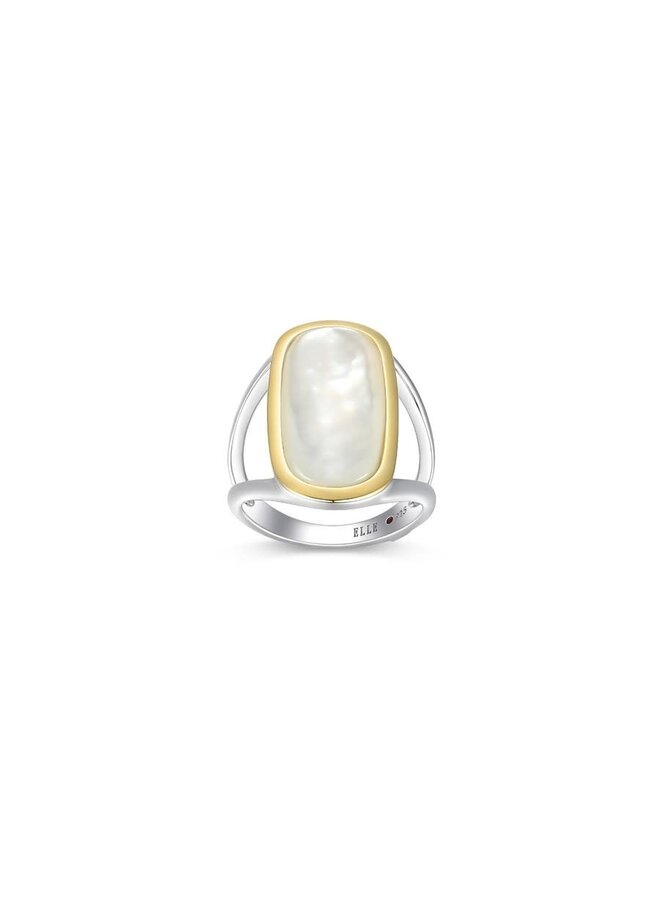 Elle 925 2-tone Allure mother-of-pearl ring