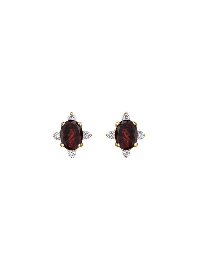 Boucle d'oreille 10k 8 diamants totalisant 0.04ct I GH grenat