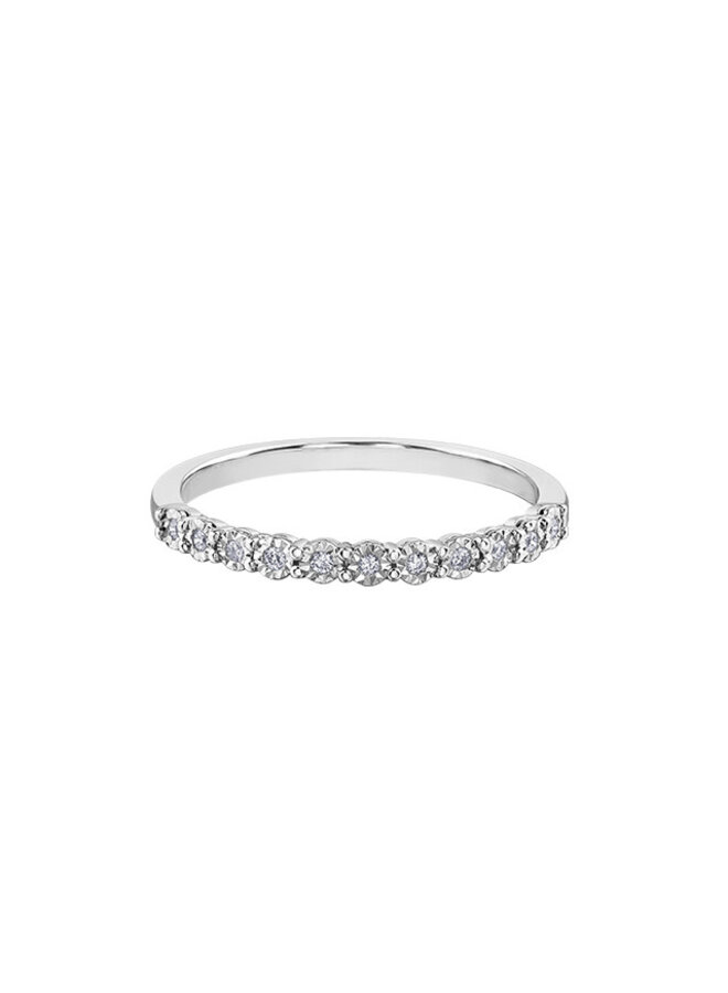 Jonc Semi-éternité 10k blanc diamants 11=0.55ct I GH
