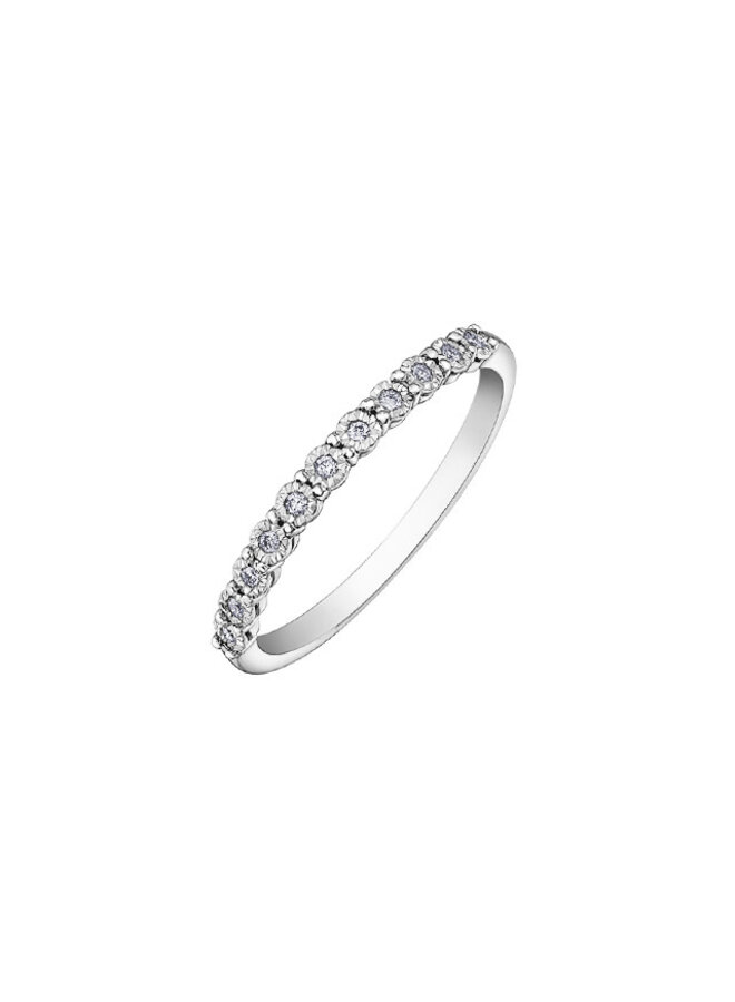 Semi-eternity bangle 10k white diamonds 11=0.55ct I GH