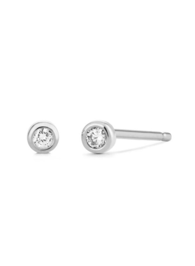 B.Geri 14k bl delicate diamond fixed earring