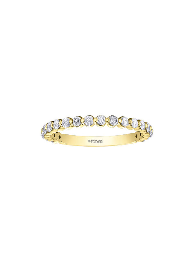 Semi-éternité jaune 10k diamants canadiens 11=0.50ct VVS2 E