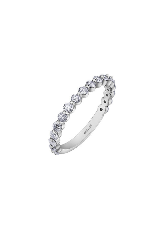 Semi-éternité blanc 18k diamants canadiens 18=0.75ct