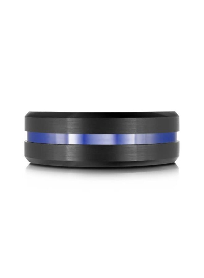 Jonc tungstène noir et bleu 8mm gr.10