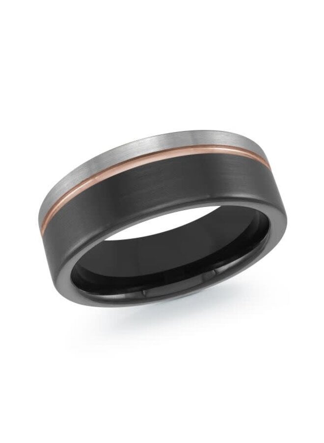 Jonc homme tungstène 3 tons 8mm