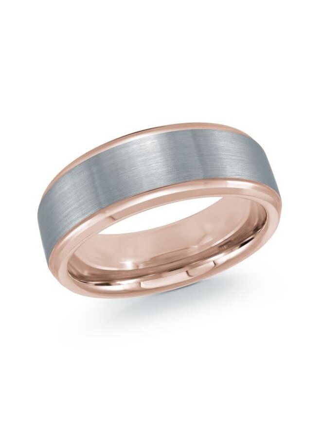 Men's tungsten bangle 2 tones brushed 8mm