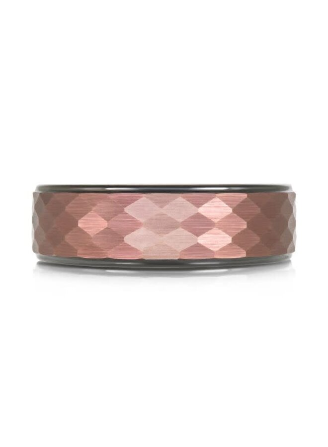 Men's black and copper tungsten bangle 7mm shapes
