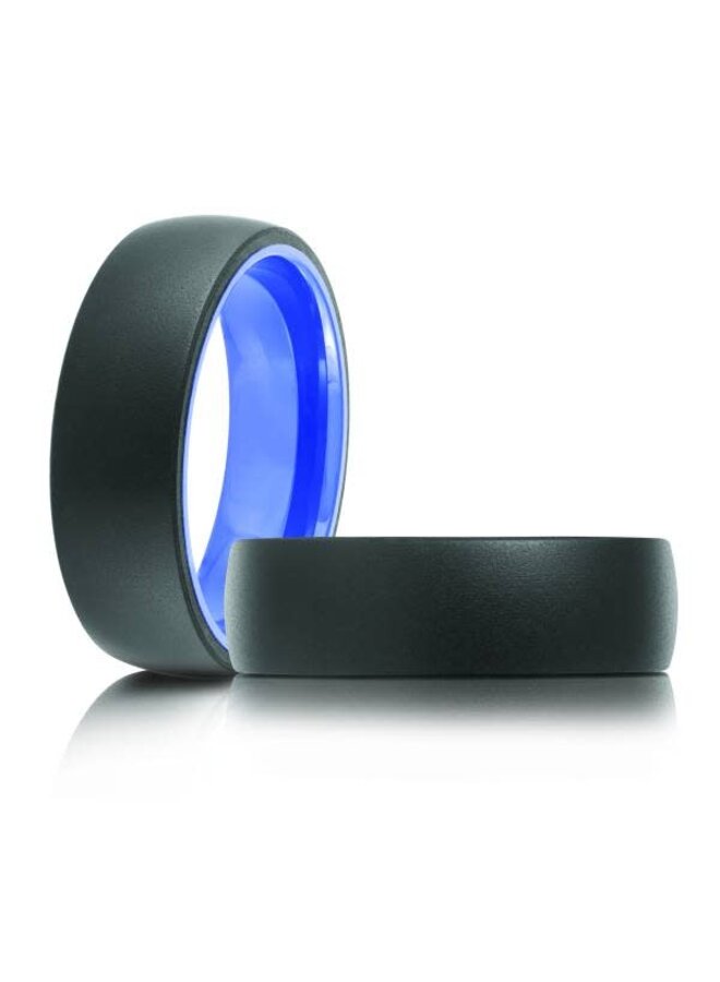 Jonc tungstène brossé noir et bleu 7mm