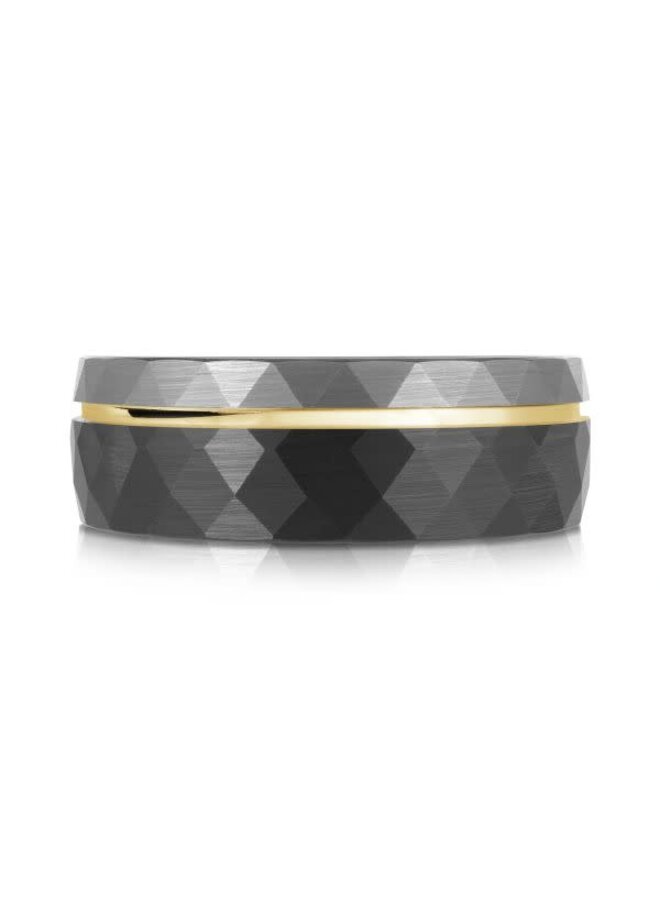 Men's tungsten bangle 3 tones shapes 8mm
