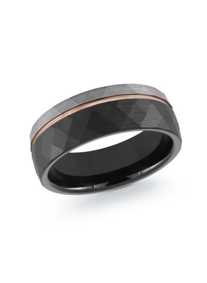 Jonc homme tungstène 3 tons formes 8mm