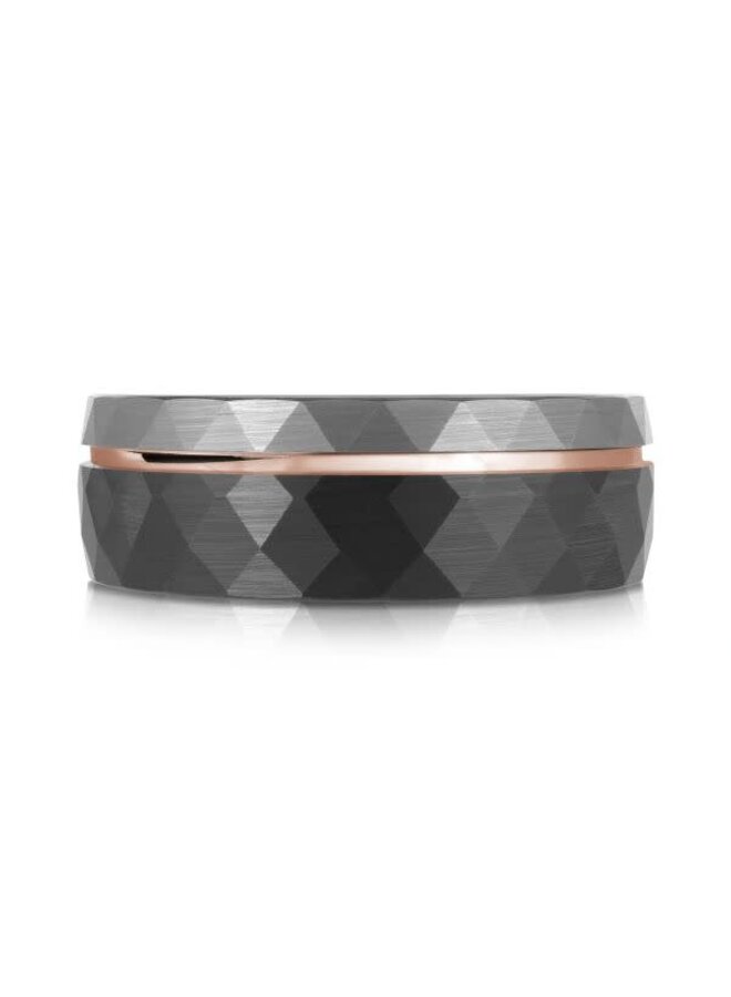 Jonc homme tungstène 3 tons formes 8mm
