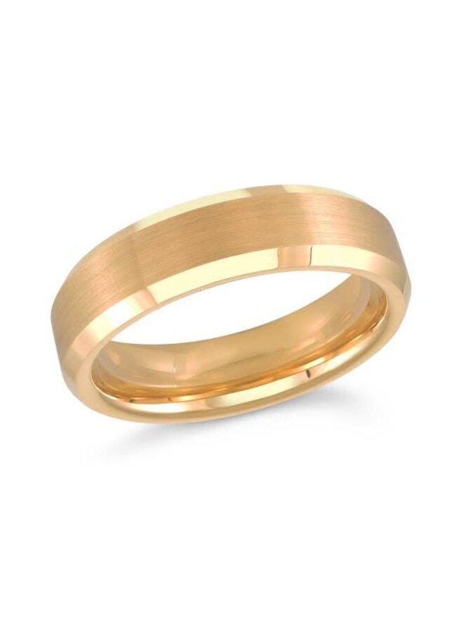 Brushed gold colored tungsten bangle 6mm