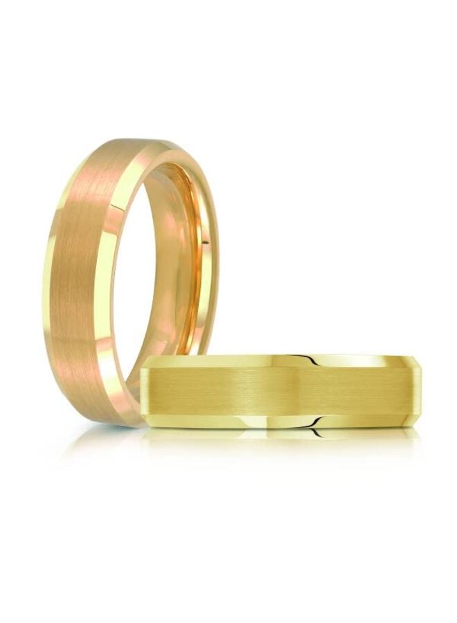 Brushed gold colored tungsten bangle 6mm