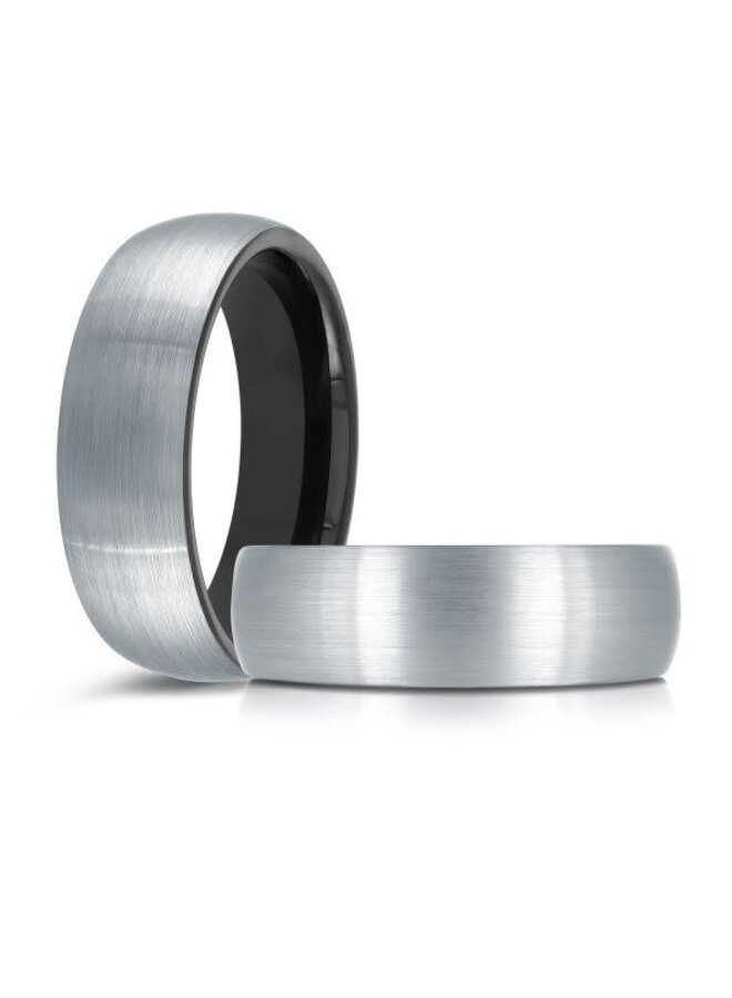 Men's brushed tungsten bangle silver and black color 7mm