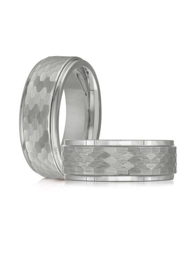 Lozange tungsten bangle silver color 8mm