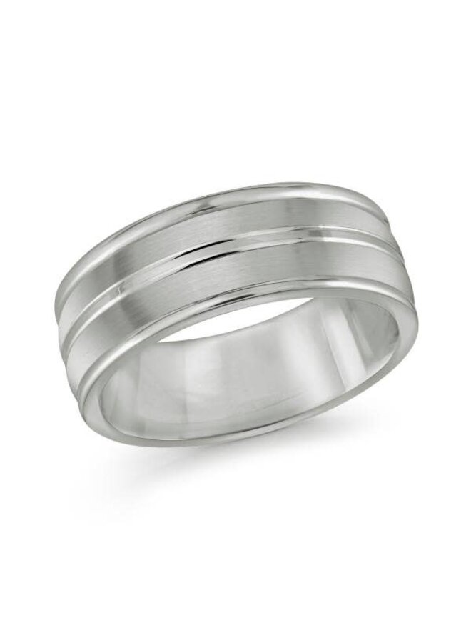 Jonc tungsten ligné couleur argenté 8mm